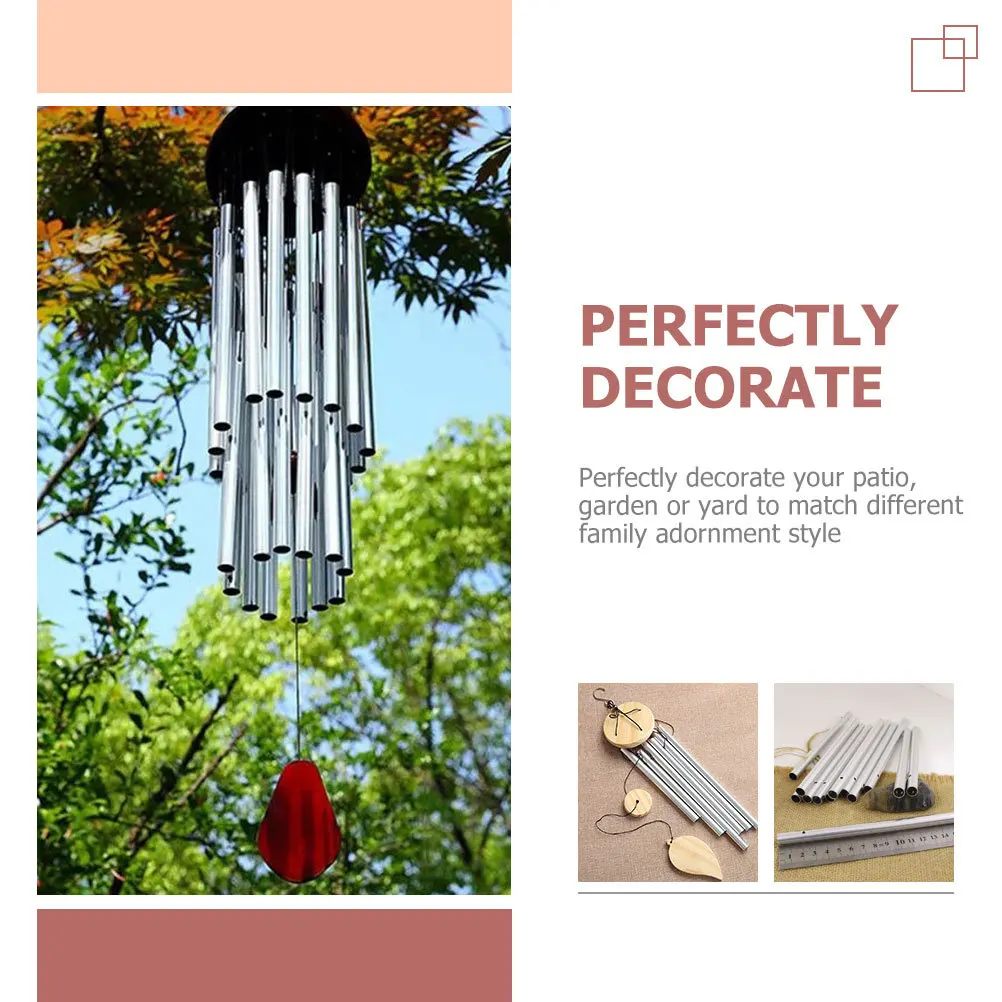 

10pcs Aluminum Wind Chime Tube Diy Material For Kids Garden Decoration Craft Project Metal Hanging Pendant Supplies