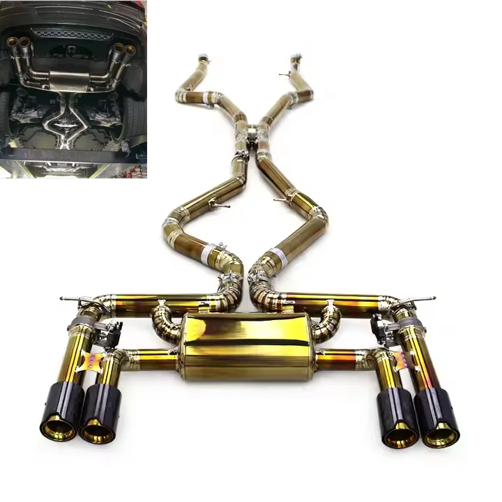 

OEM Titanium Gold Car Exhaust For BMW X5M/X6M F85/F86 4.4TT 2015-2019 Catback Exhaust Muffler Escape