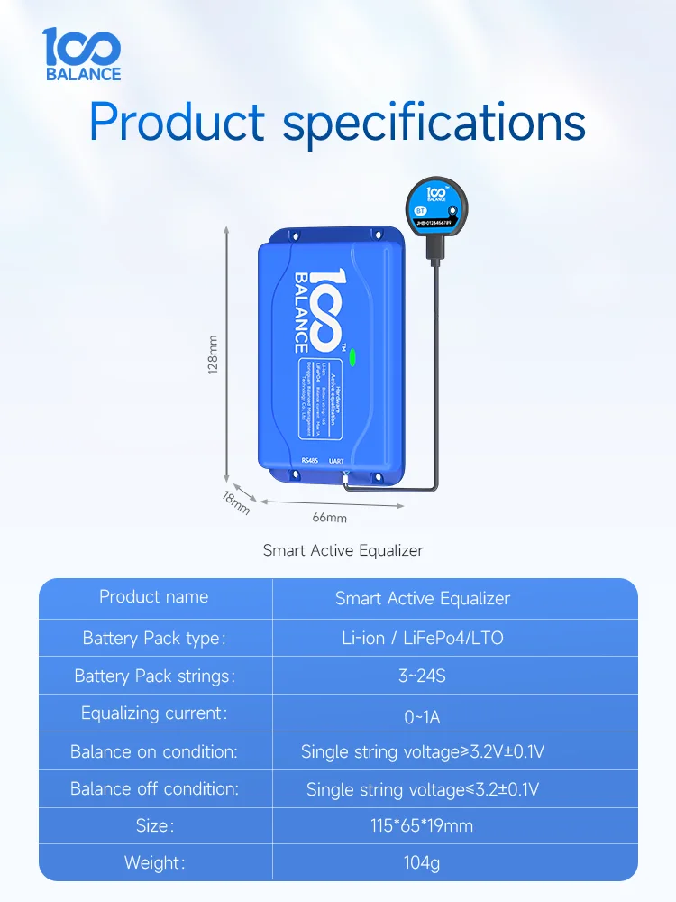 100BALANCE Smart Active Balancer 4S Equalizer bluetooth bt UART 1A 5A 6S 8S 10S 12S13S14S15S16S20S24S Li ion Lifepo4 Lto Battery