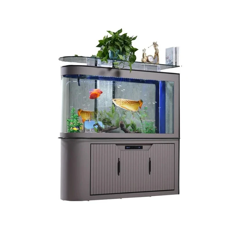 

fish tank aquarium ecological screen living room entrance partition household glass medium and large bottom filter bullet tank