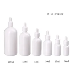 Dropper Bottles White Porcelain Glass 5-100ML Portable Empty Skin Care Eliquid Oils Vials Essential Oil Container Eyedropper
