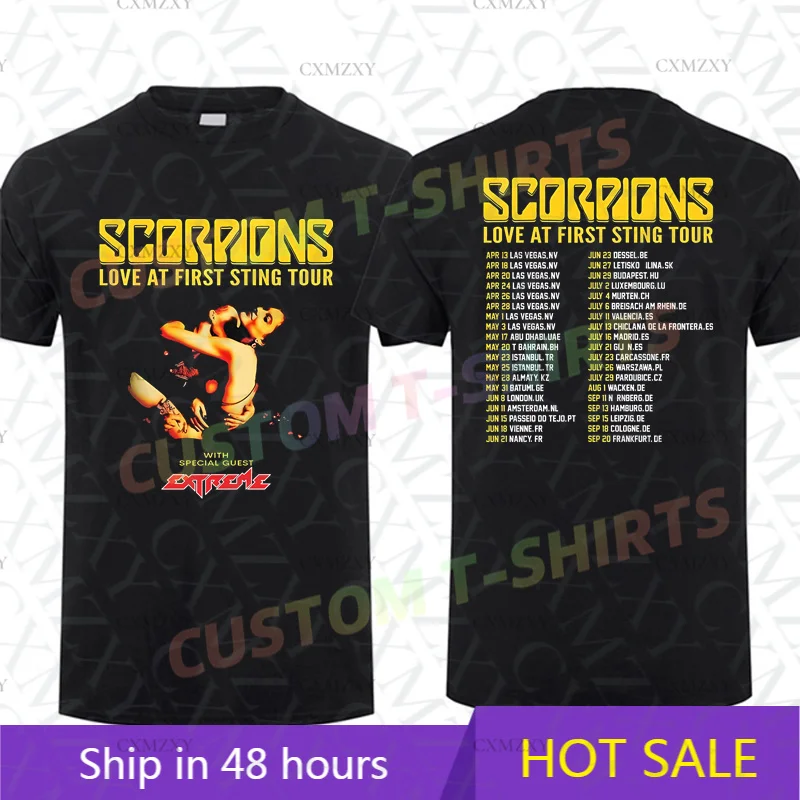 

2025 Men T Shirt Casual Scorpions Love At First Sting Tour T-shirt Graphic Summer Short Sleeves 100% Cotton S-3XL Cool Tee