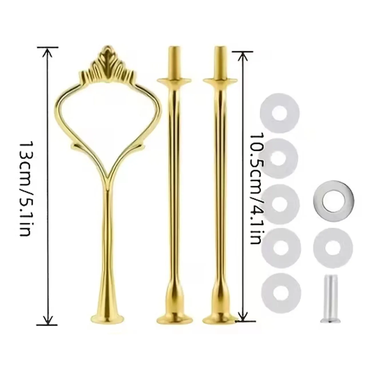 Fruit Display Rack Handle Triple Layer Double layer Pink gold Portable Cake Stand Candy Fitting Hardware Rod Plate Stand