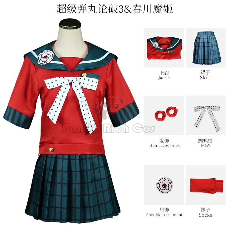 Anime recruté anronpa Cosplay Costumes pour femmes, Harukawa Maki, perruque, chaussures, uniforme, Halloween