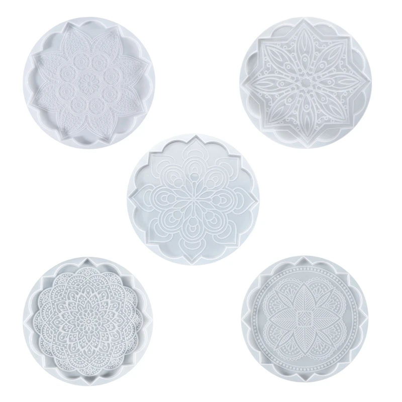 Diy Crystal Tea Tray Mold Mandala Epoxy Resin Placemat Mold Suitable for Home Decoration Table Wine Tray Drop shipping