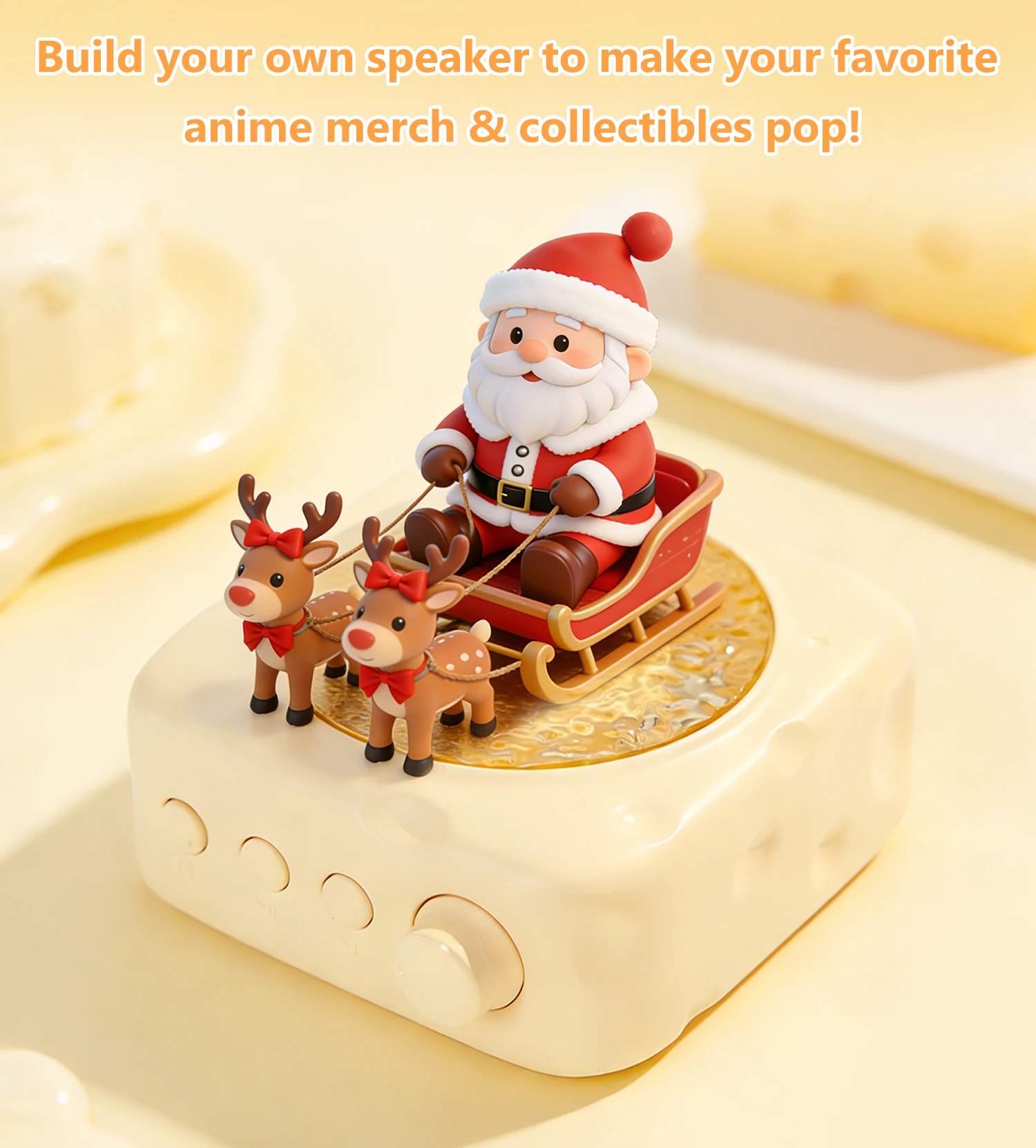 Altavoz DIY – Haz que tu merchandising y coleccionables de anime favoritos se vuelvan populares! | Altavoz LED Glowmode, Estilo Reproductor de Discos Retro, Sonido Nítido | Regalo de Navidad perfecto, regalo de cumpleaños para fanáticos del anime, otakus, mujeres y hombres | Para Computadoras, Teléfonos Inteligentes y Dispositivos de Juego