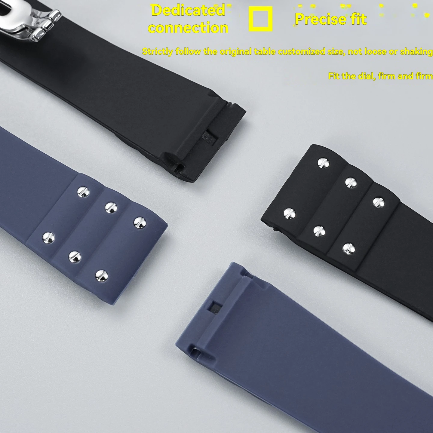 Cinturino per orologio in silicone alla moda con borchie per la serie Cartier Santos Santos cinturino speciale con fibbia pieghevole bocca piatta da 21 mm