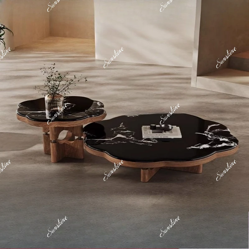 Small apartment living room high-end simple petal coffee table
