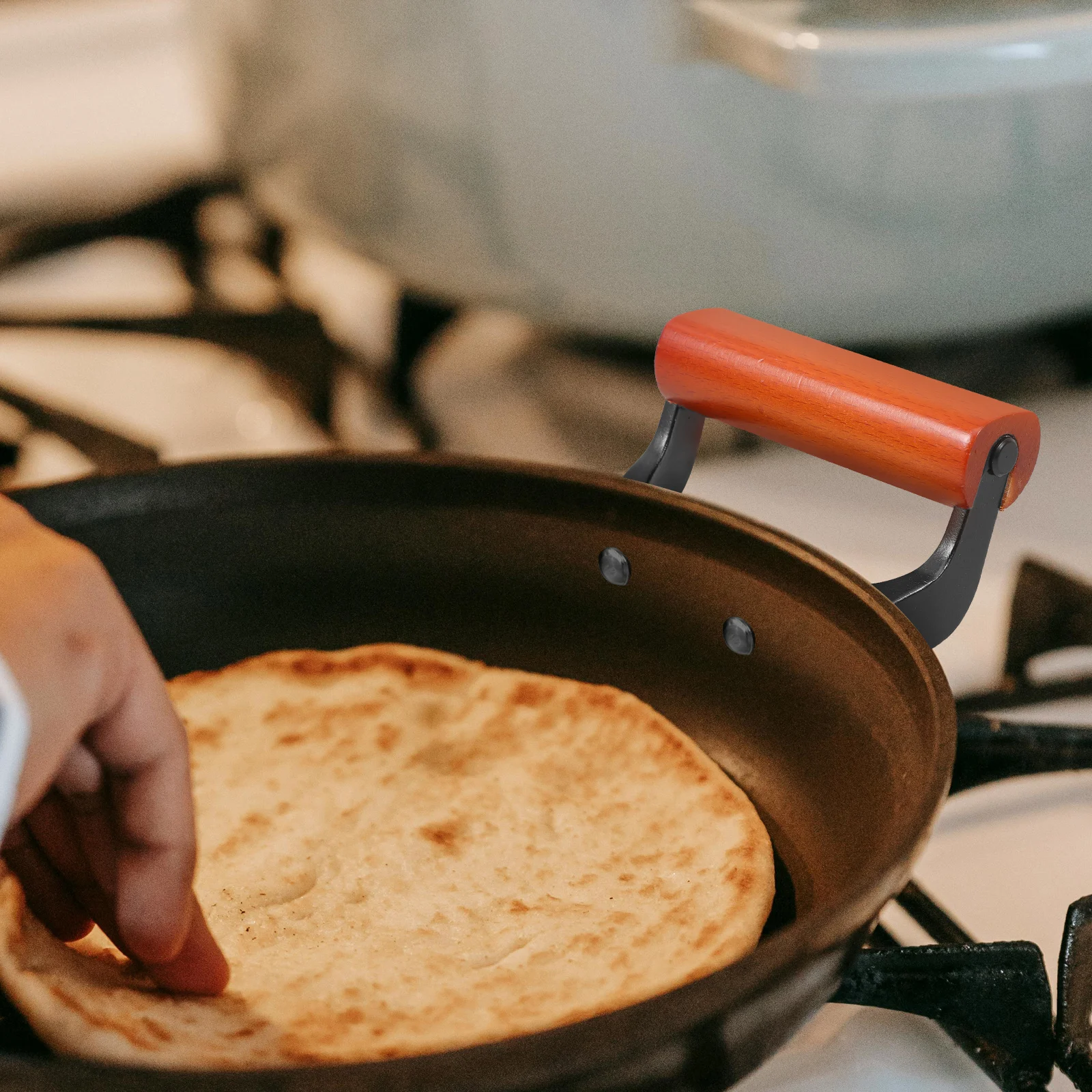 

2pcs Glass Soup Side Handle Replacement Thickened Wood Aluminum Anti-Scald Grip Steaming Pot Handle Kitchen Utensil Sturdy Pot