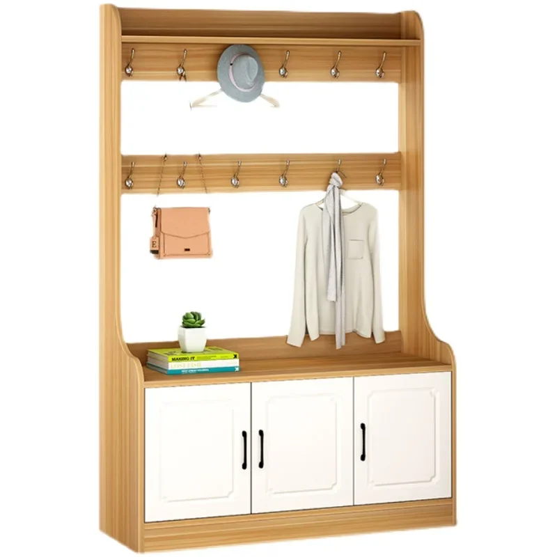 

shoe cabinet, entrance cabinet, coat rack integrated, against the wall, simple and modern, floor to ceiling