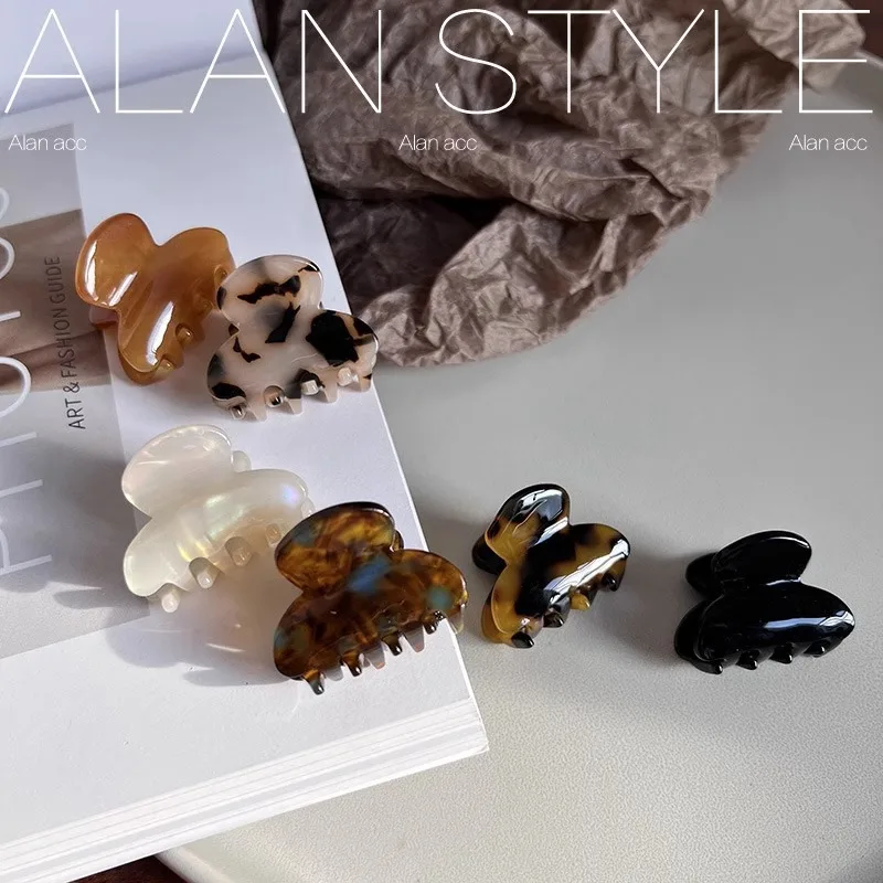 

New Sweet Small Mini Hair Claws Acetate Hair Clips for Women Girl Barrettes Crab Clamp Ponytail Hairpin Fashion Accessories