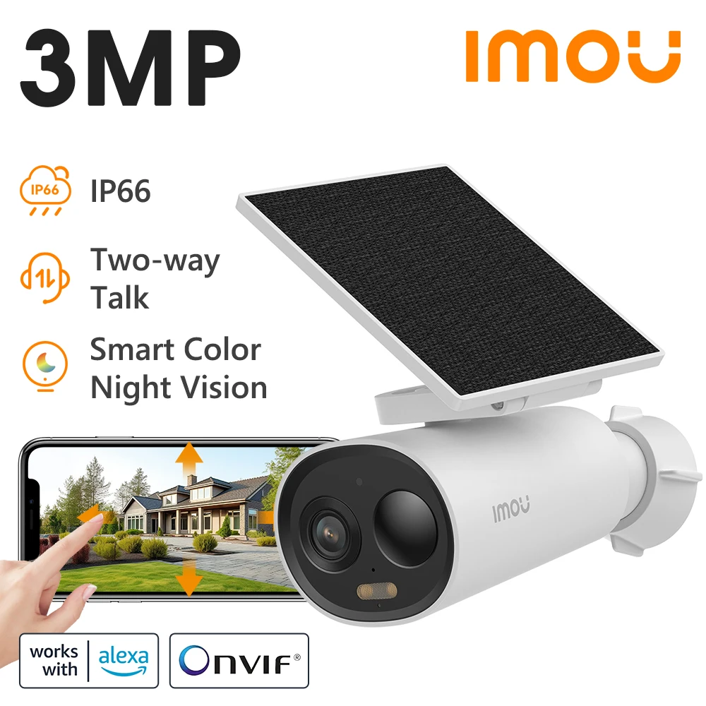 IMOU Cell 3C Caméra solaire rechargeable tout-en-un 3MP avec fonction Wi-Fi Vlog, caméra de surveill