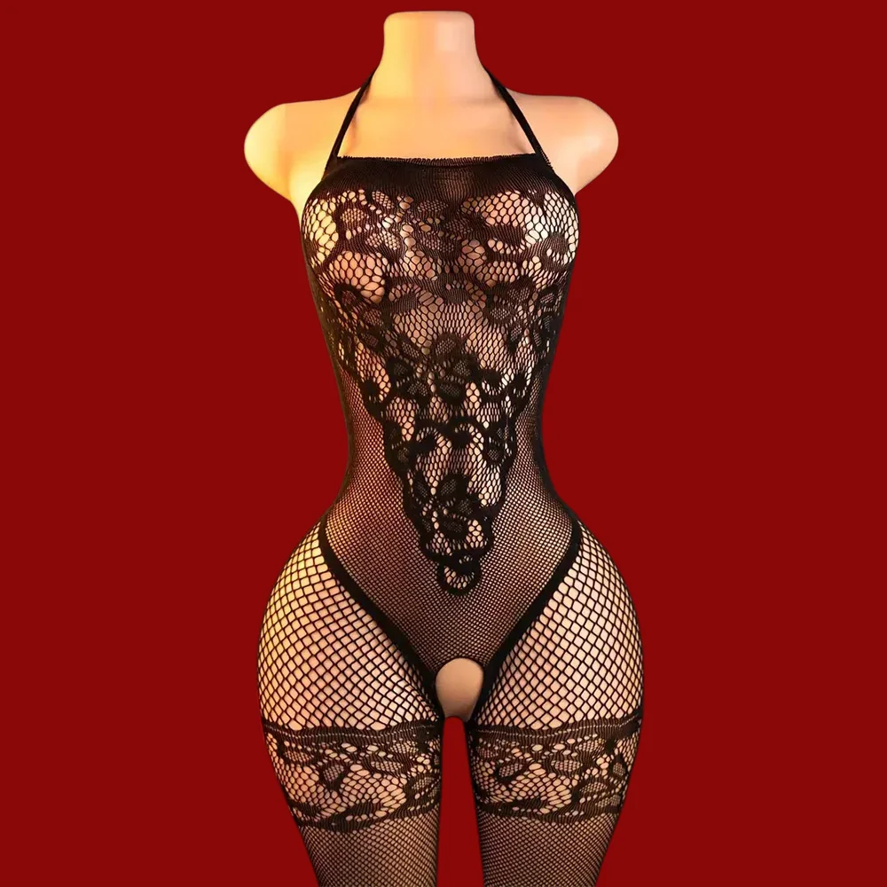 Bodystocking Fishnet - Bodystocking Sexy per Adulti con Apertura