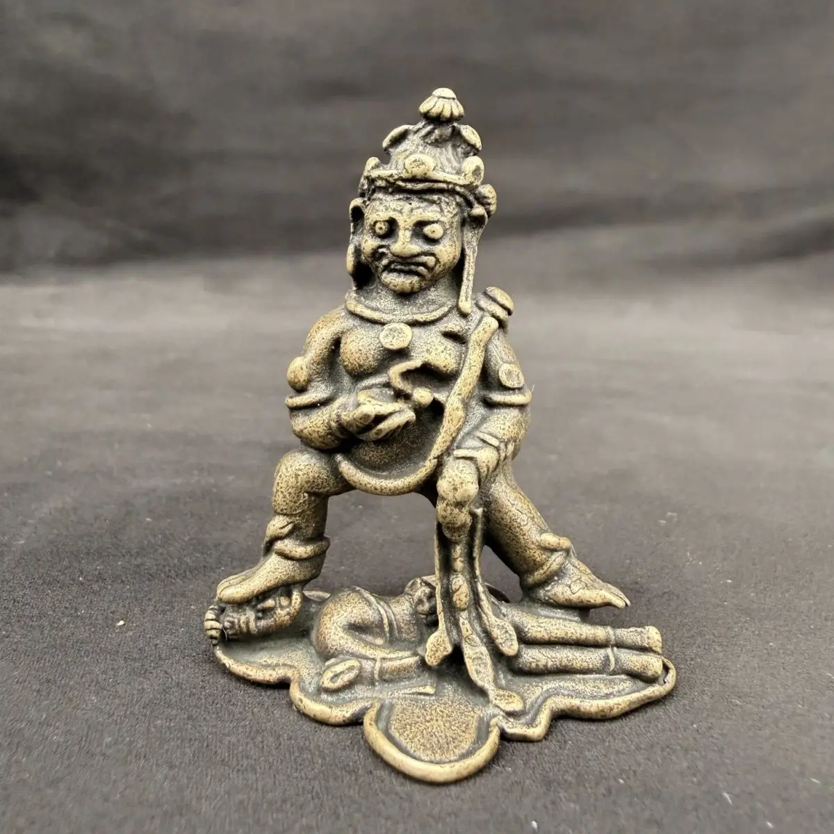 Vintage Blue Jambhala Statue Tibetan Wealth God Statues Figurines Lucky Ornaments Home Decoration gifts