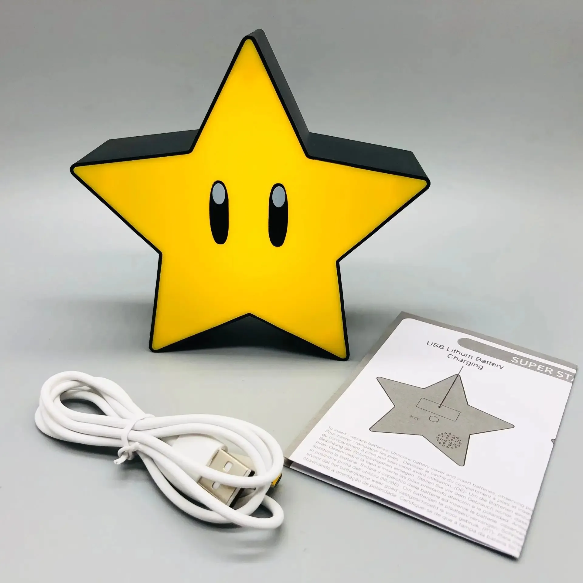 Super Mario Bros Lamp Super Star Light Led Music Night Light Sound Usb Charging Desk Lamp For Gifts Toys