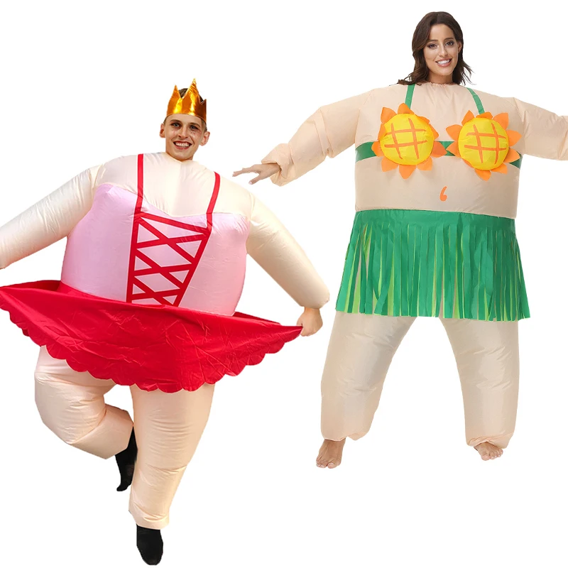 

Halloween Ballet Cosplay Costume Inflatable Suit Sumo Wrestler Blow Up Outfit Party Dress