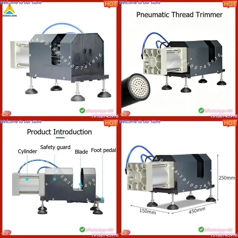 CE Certificate Pneumatic Wire Cutting Machine Heavy Cable Cutter for Large Diameter Copper Aluminum Cable Use