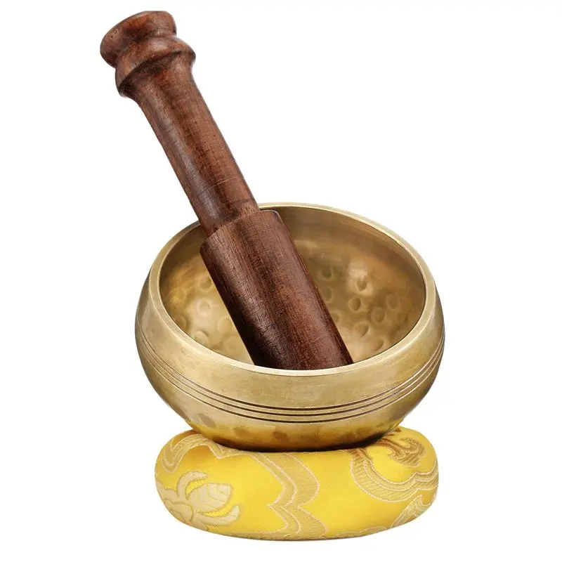 CGDS-2Set 3.2 Inch Tibetan Singing Bowl Zen Meditation Yoga Meditation Bowl Wooden Stick Cushion