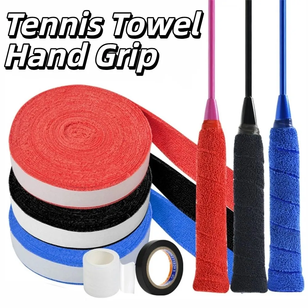 Colourful Badminton Racket Overgrip 10M Length Anti-Slip Tennis Towel Hand Grip Soft Sweat Absorbed Over Grip Tape Fishing Sport