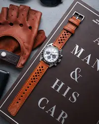 Genuine Perforated Leather 22mm Watch Band for HUAWEI WATCH GT 4 / GT 3 Pro /GT 3 / GT 2 Pro /GT2 46mm ,Watch 4 Pro/ 3 Pro/ 4/ 3
