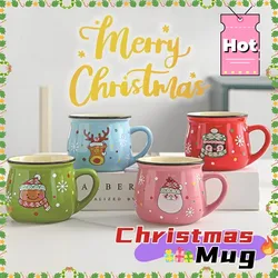 Ceramic Christmas Mug Cartoon Santa Coffee Cup Baking Shop Dessert Cup Coffee Breakfast Cup Children's Cup Christmas Decor Gifts