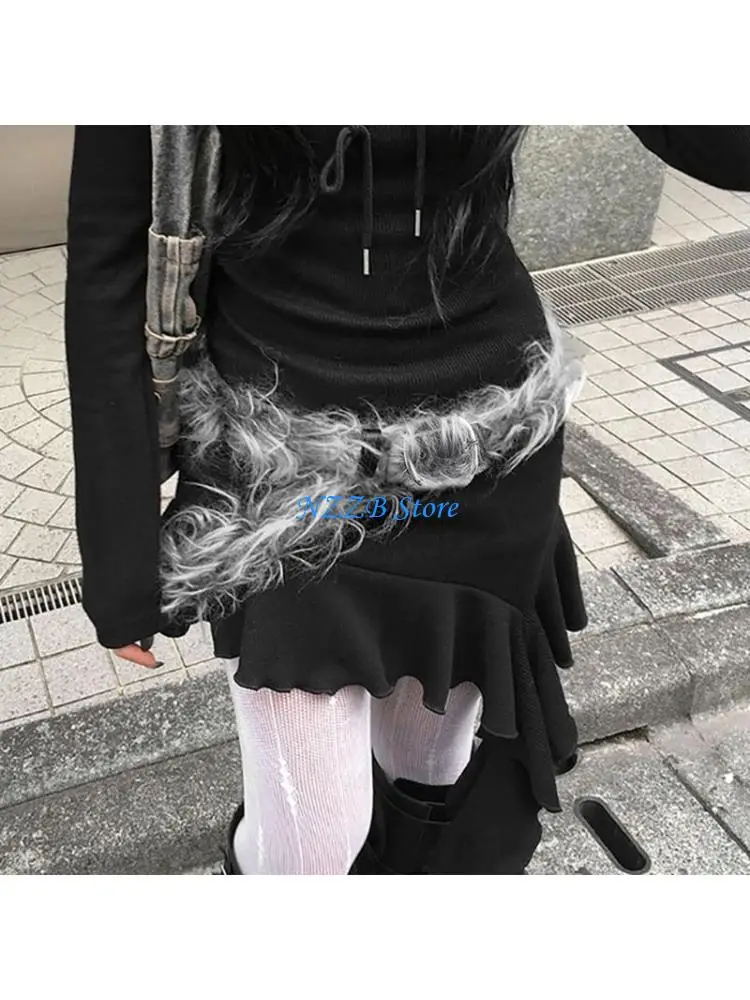 

T21F New Plush Leather Waist Belt Street Dance Waistband Decorative Waistband