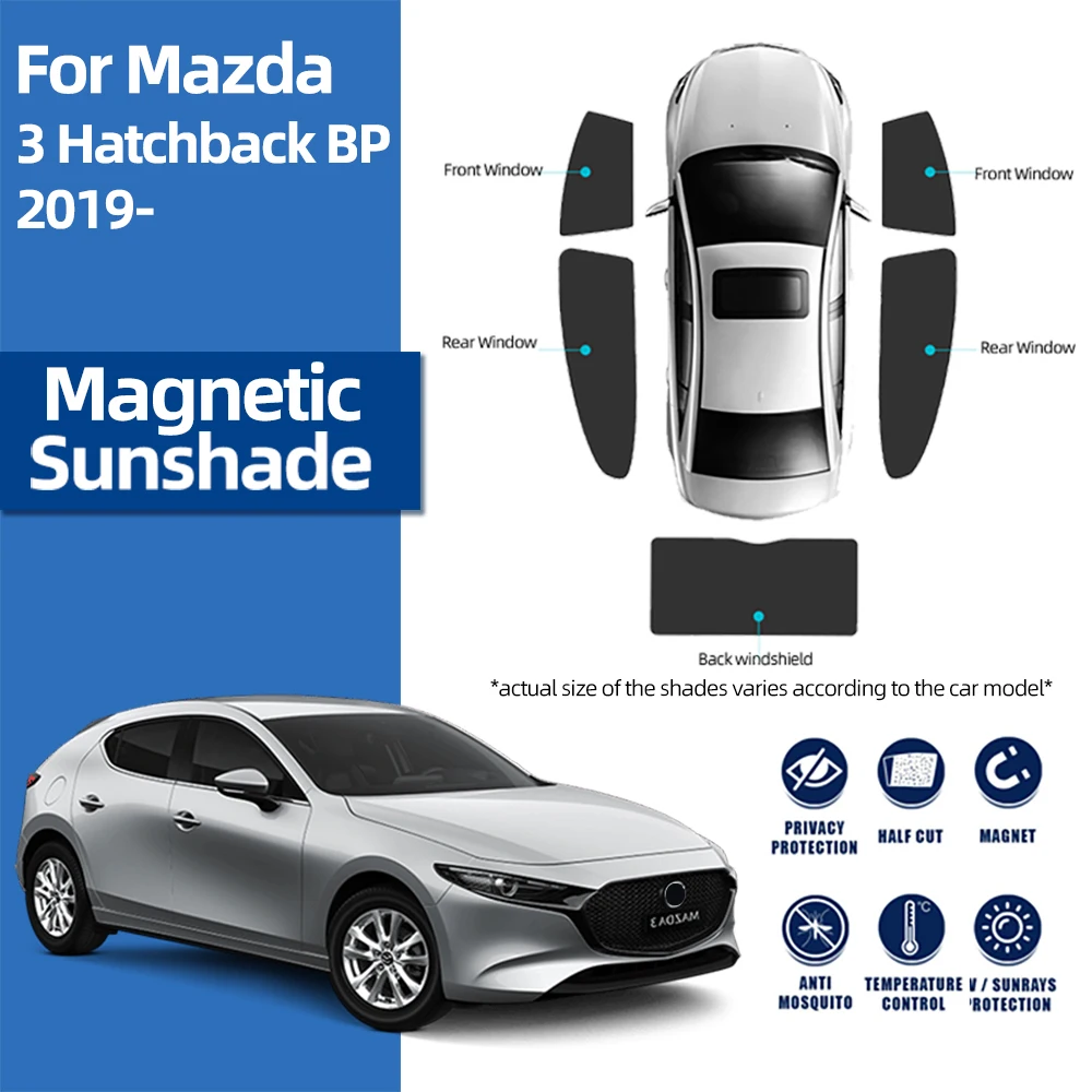 

For Mazda 3 Hatchback BP MK4 2019-2024 Car Rear Side Baby Window SunShade Shield Front Windshield Curtain Blind Sun shade Visor