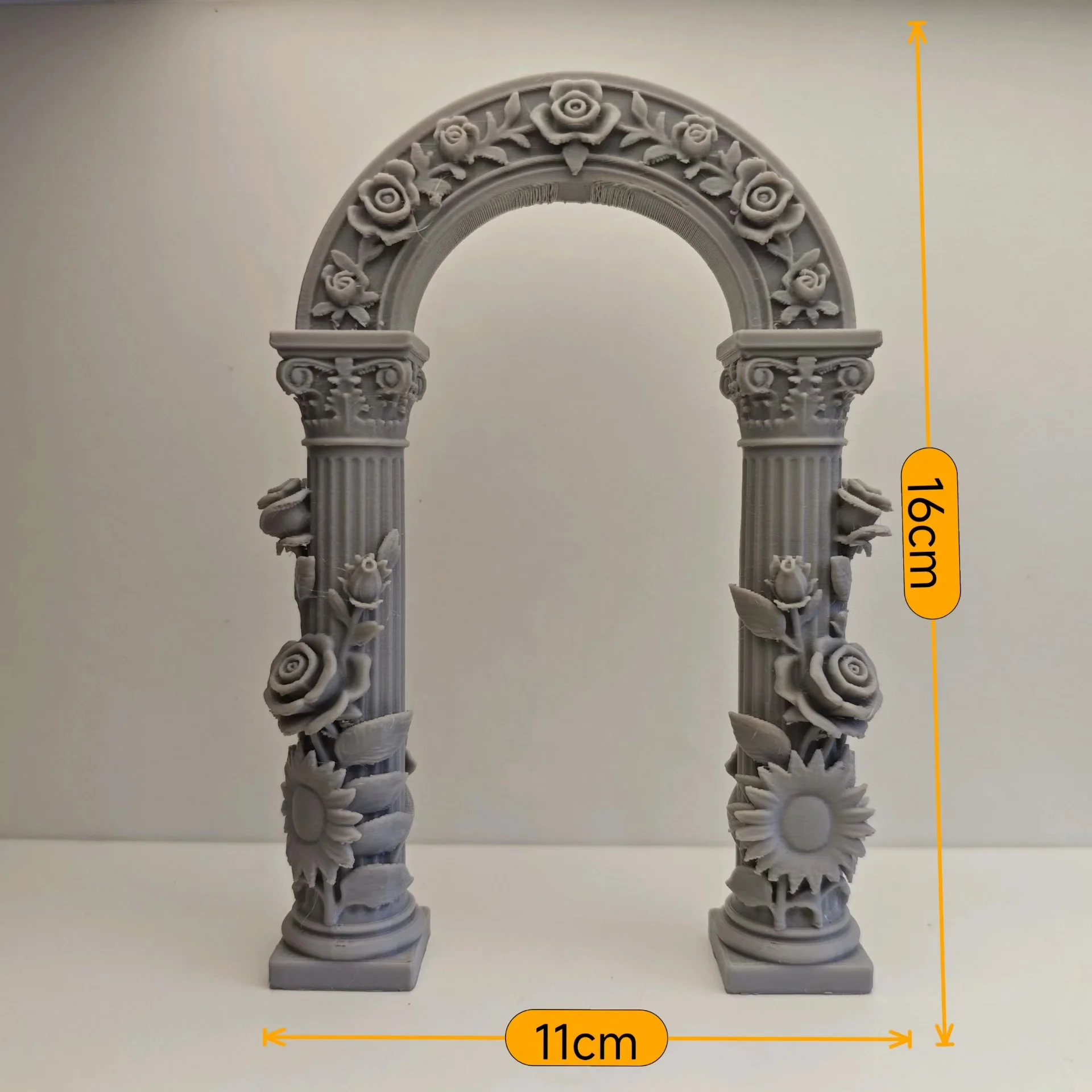 3D Printed European-style Carved Arch Ornament DIY Coloring Self-assembly Blank Model Figurine Decoration Craft Gift