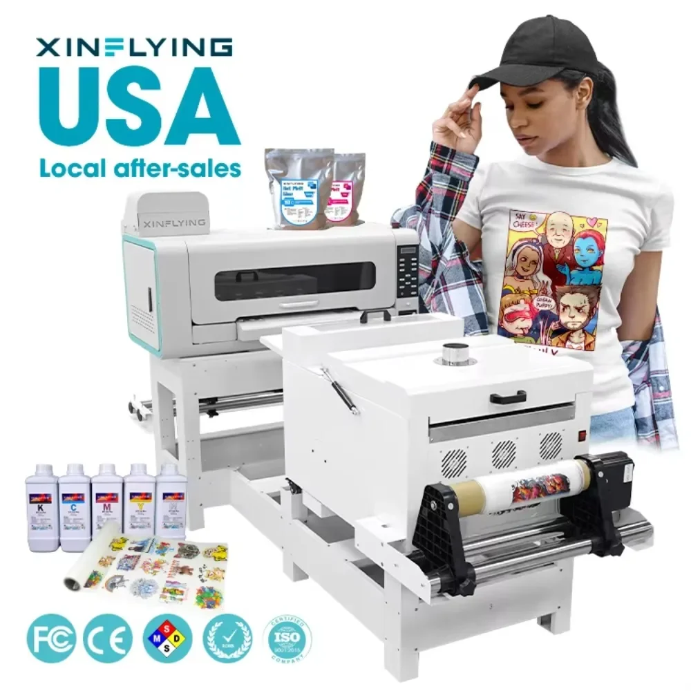 Support Local After-sales Service Dtf A2 Printer 2pcs Original Xp600 I1600 Printheads Digital T-shirt Printing Machine 42cm 16