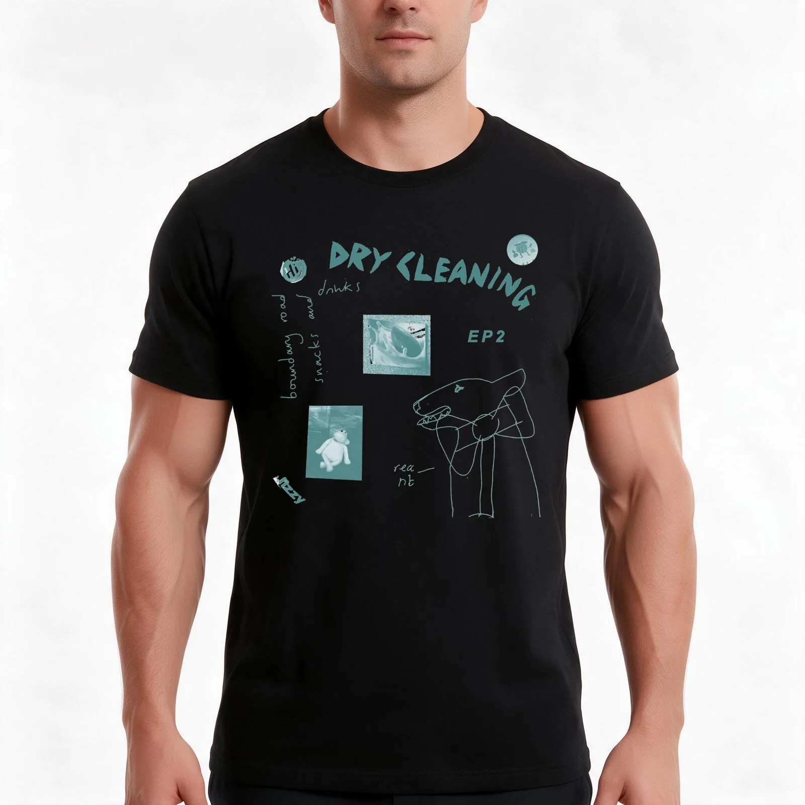 Dry Cleaning Band Boundary Road Snacks and Drinks EP T-Shirt Summer Casual Cotton Tee Oversized Streetwear Tops 100% Cotton