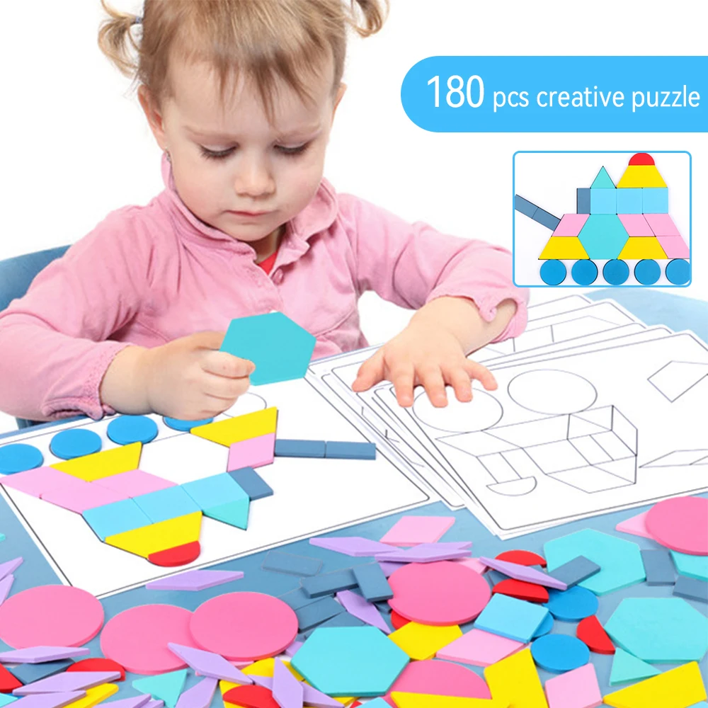 

Baby Colorful Educational Toy Tangram Free Combination Creative Toy for Toddler for Both Girls and Boys
