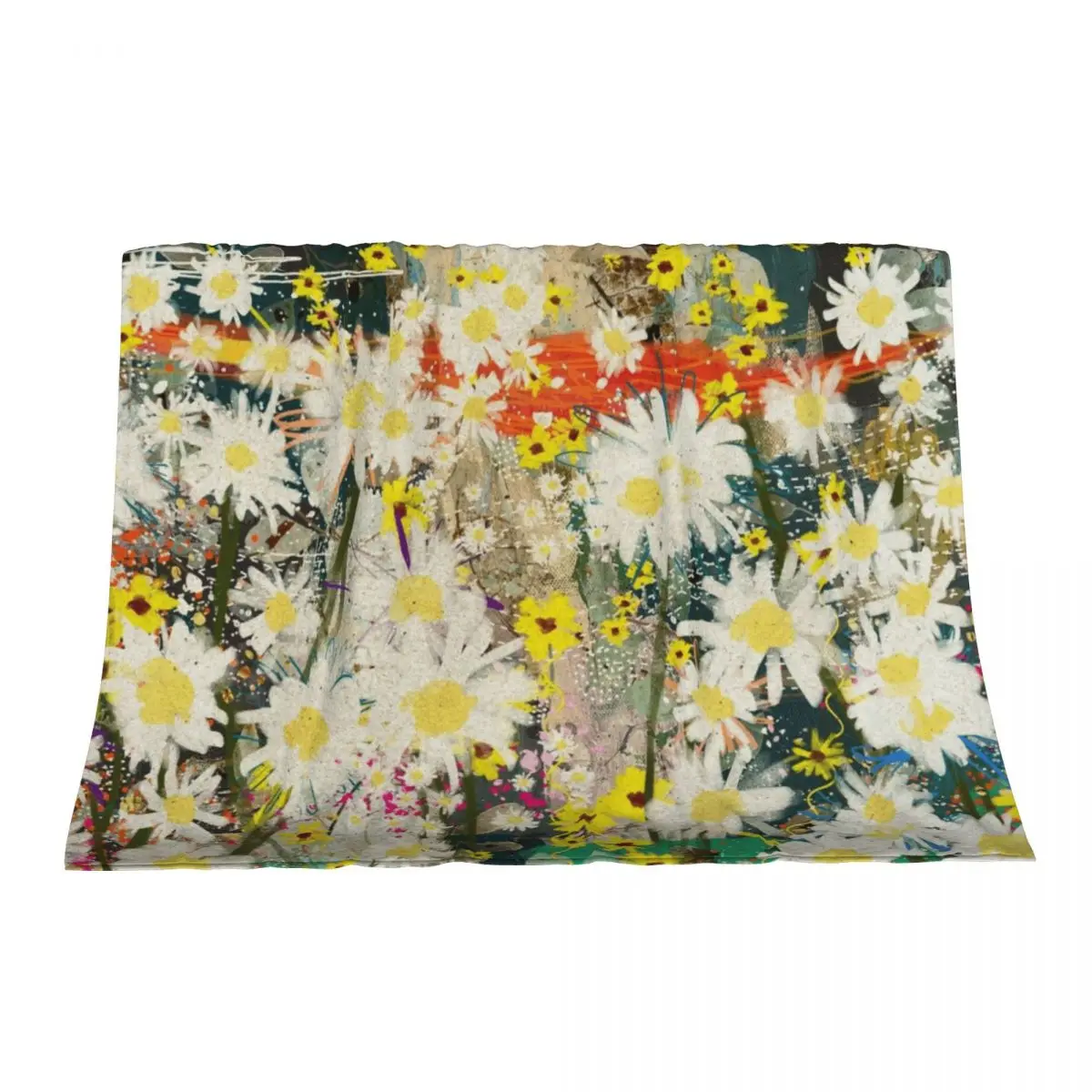 

Vintage Daisies - Rustic Floral Design - Contemporary Abstract Flower Art Throw Blanket Beach Blankets For Bed Thins Blankets