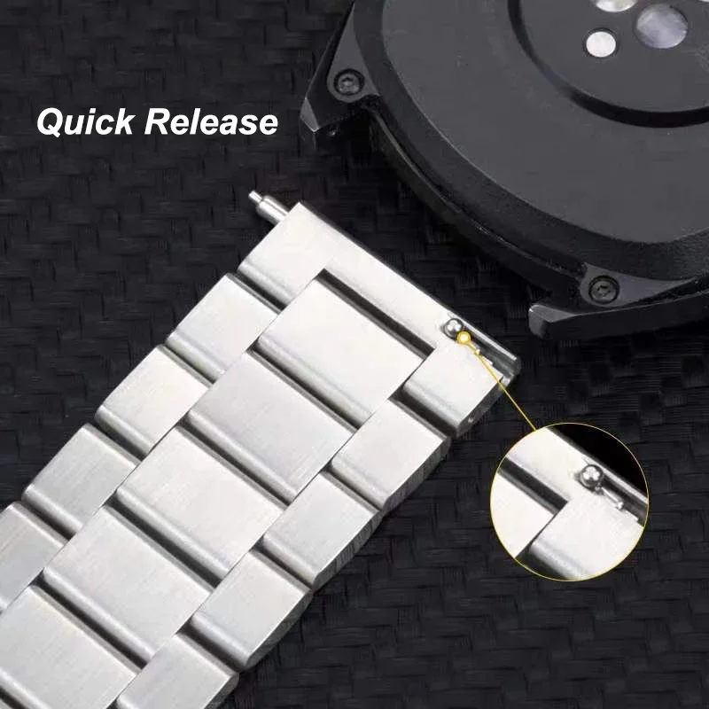 14/16/18/20/22/24mm Band For Huawei Gt3 Pro 43mm Stainless Steel Bracelet For Samsung Galaxy Watch 5 40/46 For Amazfit Bip Strap