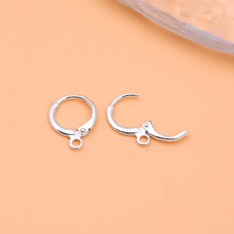 1pair 925 sterling silver handmade diy earring accessories French ear hooks open ear buckles making semi-finished materials