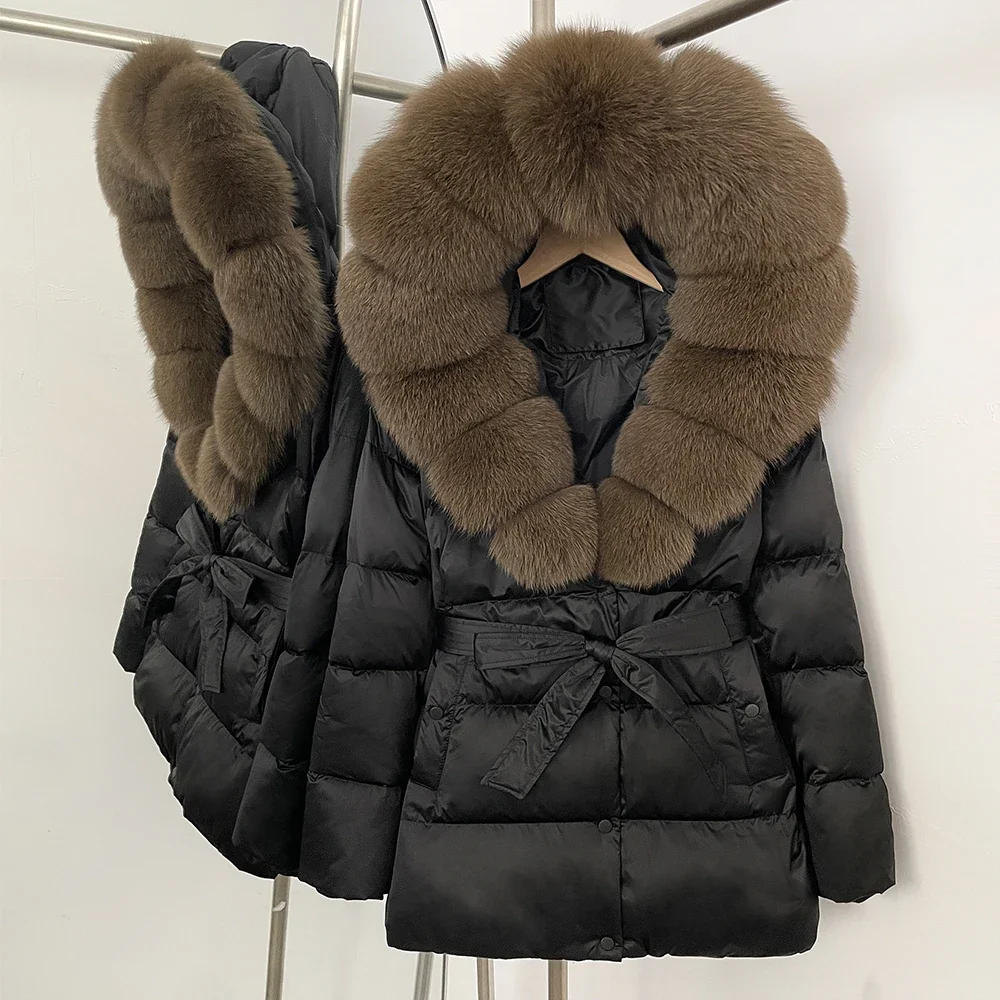 OFTBUY سترة الفراء الإناث الكورية مراجعات العديد من ملابس الفتيات السترات مع الفراء الطبيعي للنساء أسفل المعاطف وسترات معطف دافئ أسفل