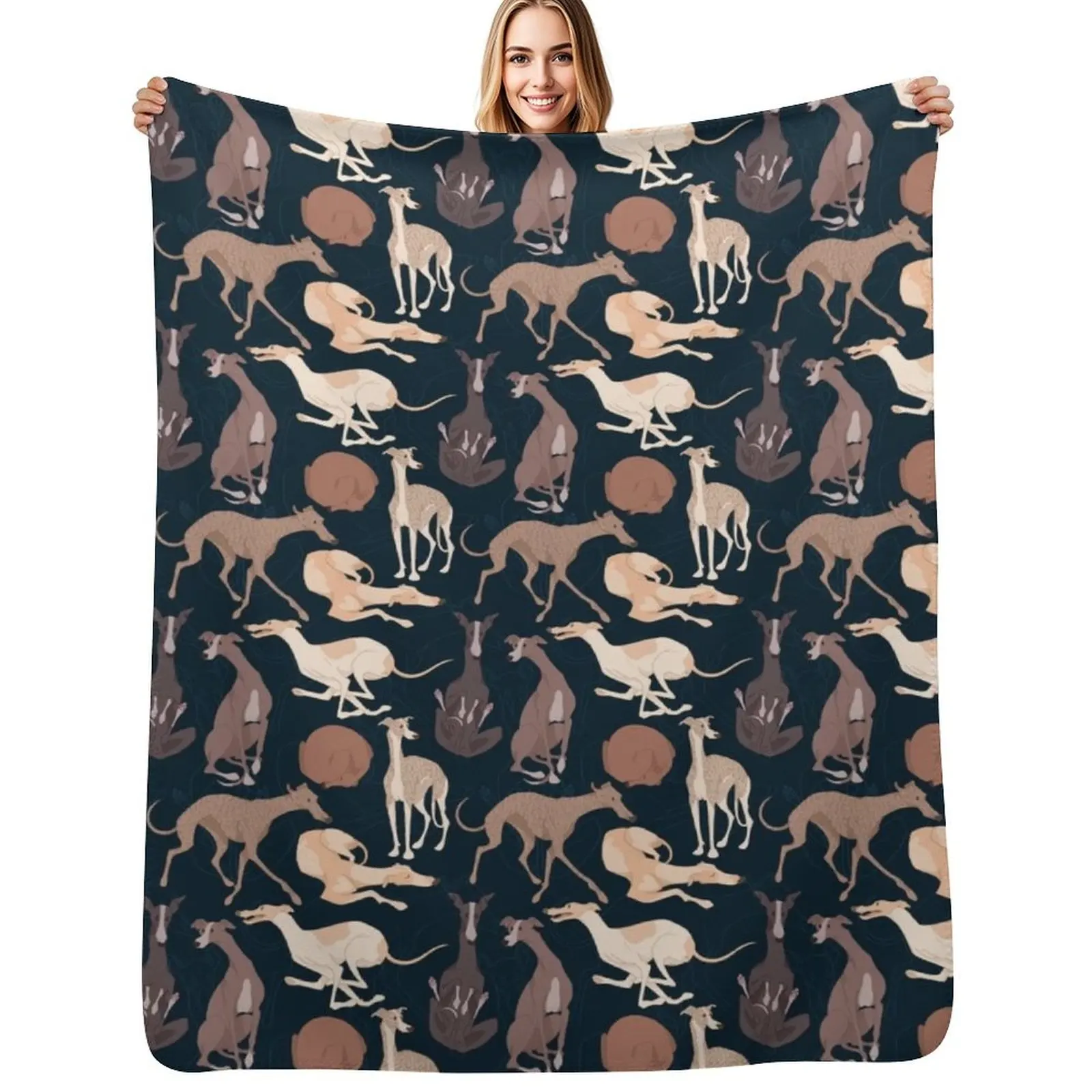 Whippet Good - Dark Throw Blanket Soft Warm Blanket Gift for Grandparents
