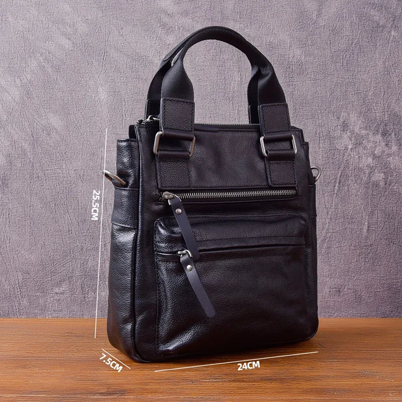 AETOO Classic multi-functional top-grain cowhide hand-held shoulder crossbody bag, genuine leather commuter business small bag