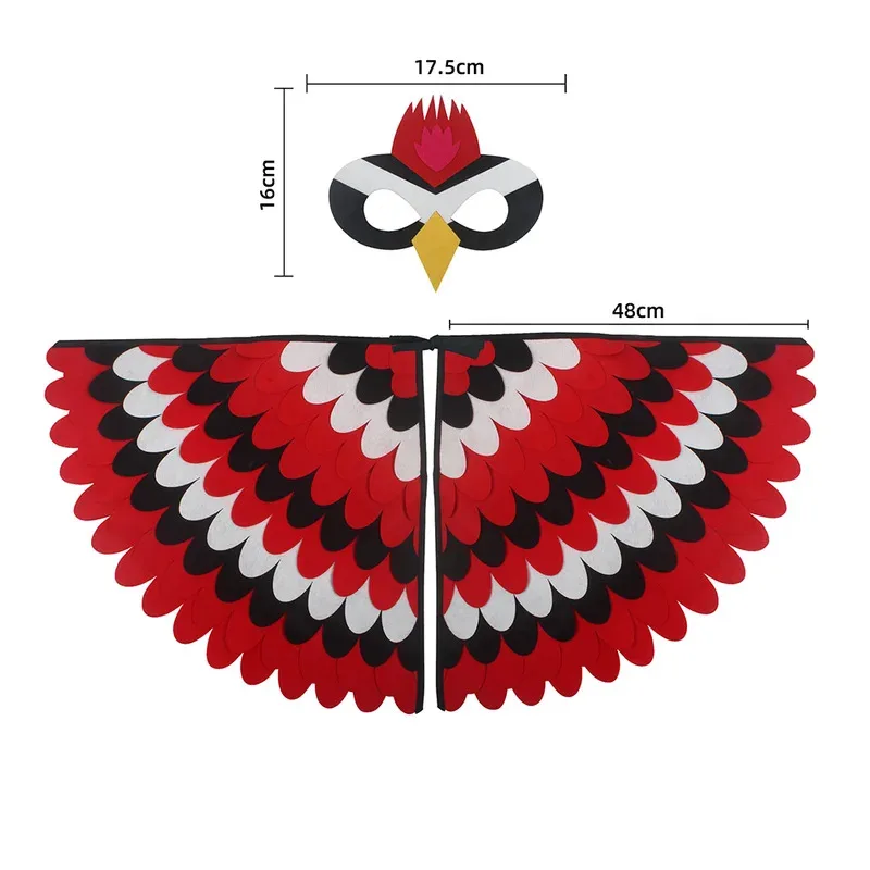 Sky02 Kinder Eulenflügel Kostüm Tiere Pfau Filzumhang mit Maske für Kinder Jungen Mädchen Bühnenaufführung Halloween Party88Li