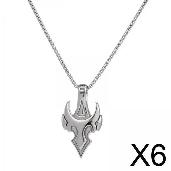 

6xBull Head Luminous Pendant Necklace Long Chain Necklace for Party Wear blue