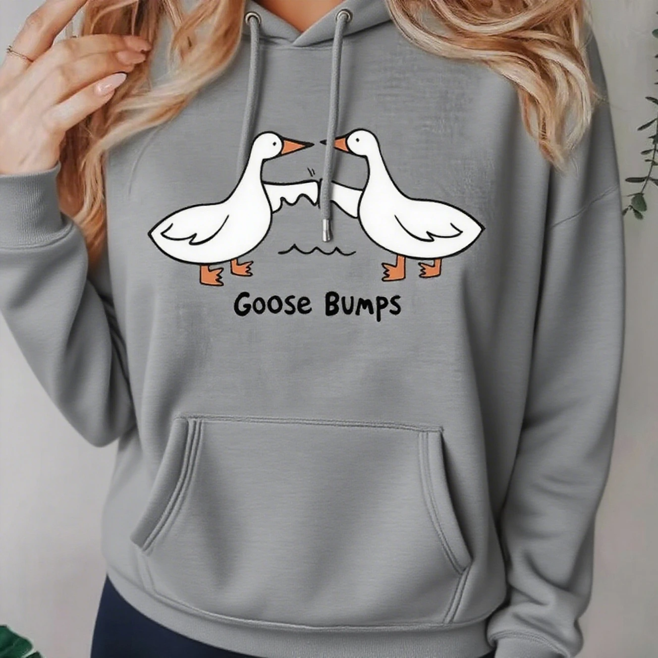

Cartoon Duck Graphic Printing Autumn and Winter Pure Cotton Men's and Women's Hoodies Casual Outdoor Street Sports Training