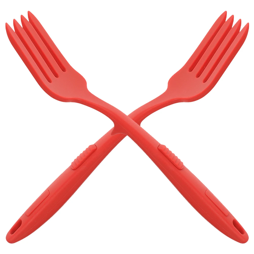 

2pcs Pasta Server Kitchen Pasta Fork Kitchen Tool Lightweight Serving Fork Silicone Tongs Reusable Food Supply