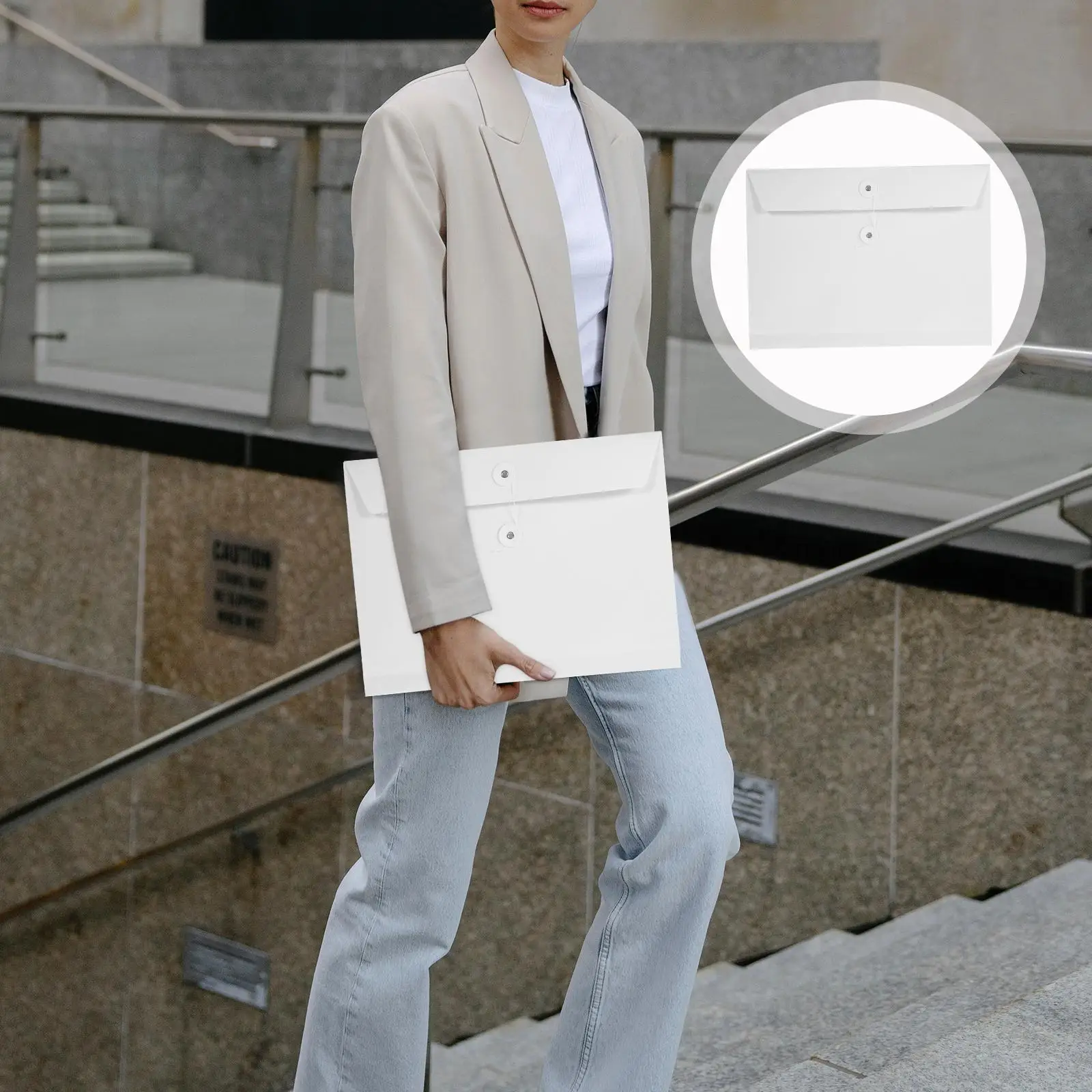 5 Pcs File Holder Document Folders Button Practical Organizers Paper Large Storage Bag Cardboard for Paperwork A4