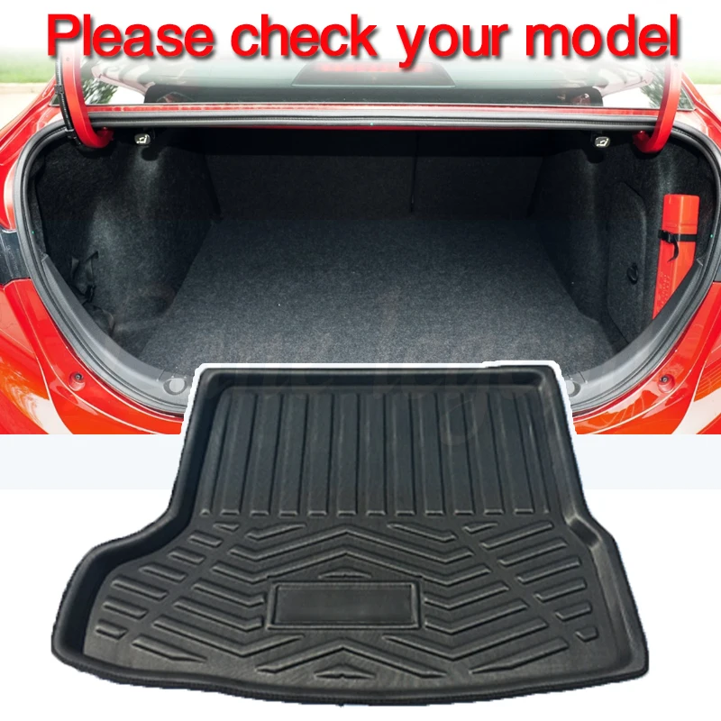 Car Rear Trunk Liner Cargo Boot Mat Floor Tray Carpet Mud Kick Pad For Mazda 3 Mazda3 4-Dr Sedan 2014 2015 2016 2017 2018