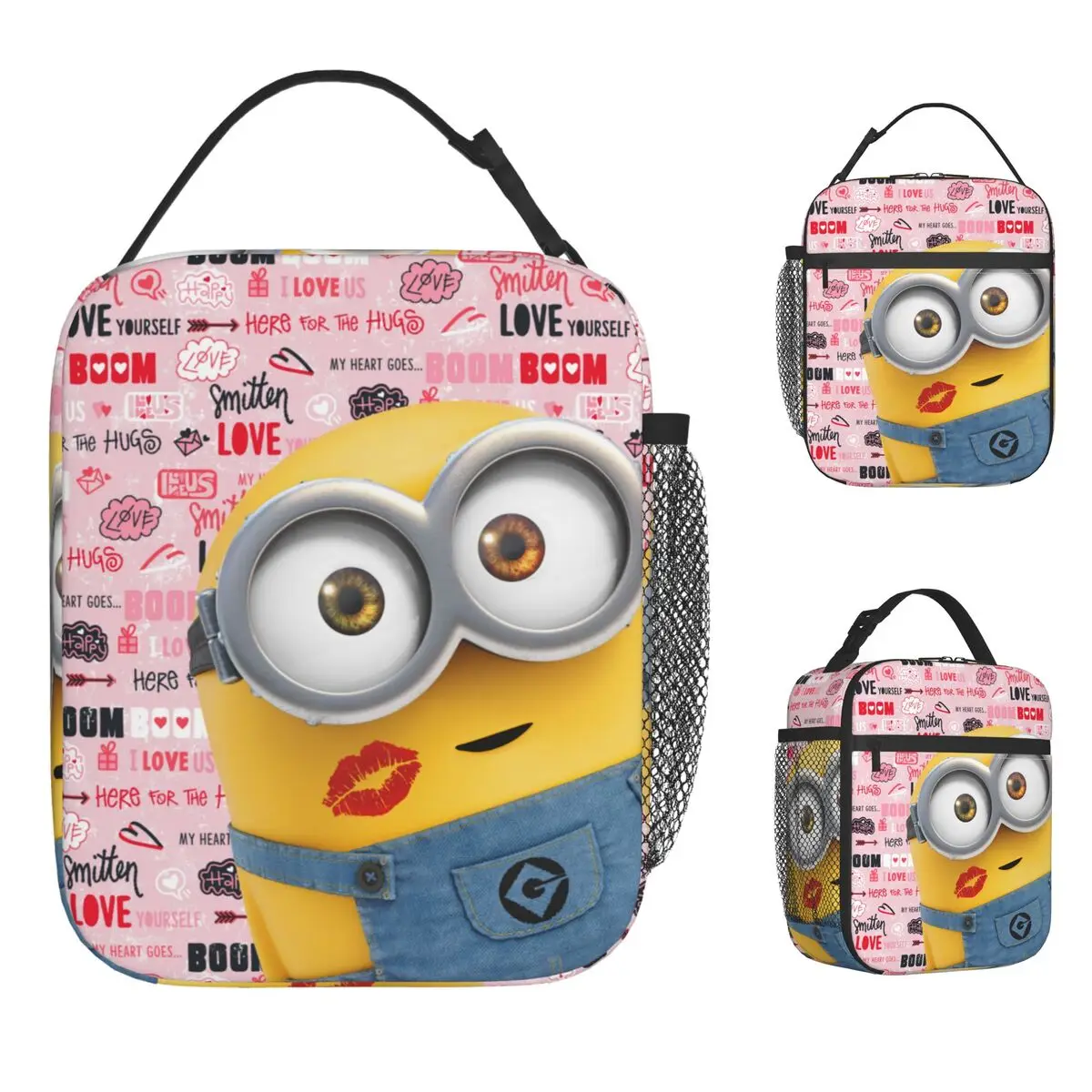 

Изолированная сумка-холодильник для обеда M-Minions Love Pattern Контейнер для обеда Герметичный ланч-бокс Tote Сумка для еды Пляжные путешествия