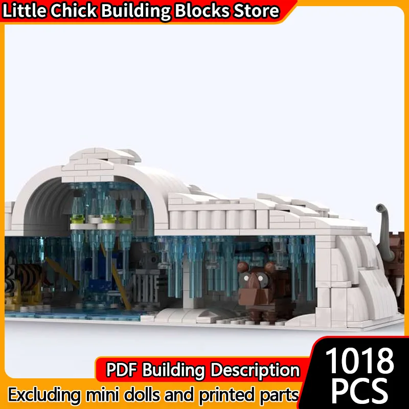City Street View Model MOC Building Bricks IceCave Eishöhle Modular Technology Children Holiday Gifts Assemble Toys Suit
