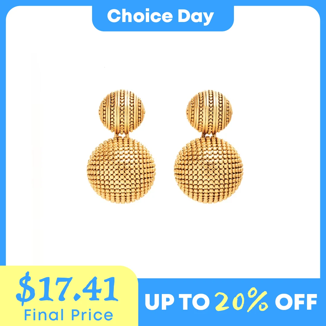 

Modern Creative Jewelry Retro Hemisphere Earrings S925 Silver Needle Matte Plated 18K Gold Fashion Pop Jewelry