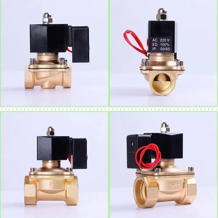 

3/8" 1/2" 3/4" 1-1/4" 2" нормально закрытый негарячий электромагнитный клапан DC24V DC12V AC220V AC110V латунь 24 часа рабочие электромагнитные клапаны