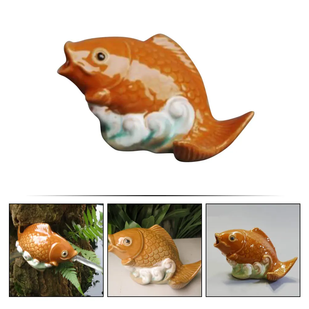 Wear Resistant Ceramic Carp Figure Gradient Color Garden Decoration Fountain Sprinkler Replacement Outdoor Water Fountains