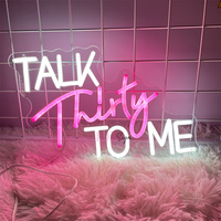 Talk Thirty To Me LED Neon Light Sign for Wedding Birthday LED Signs Room Decor Party Birthday Gifts Wall Art Decor Neon Lights