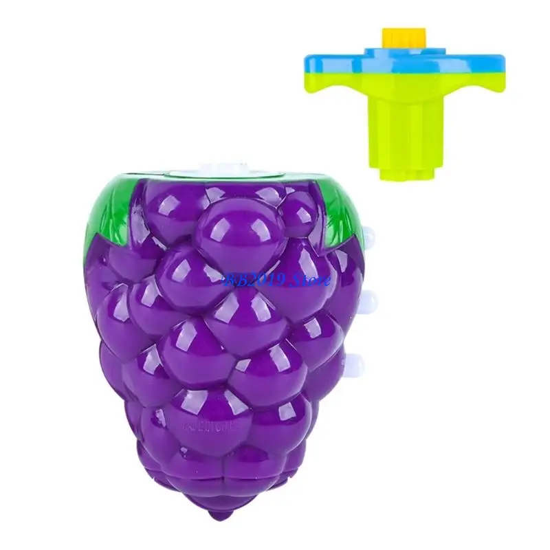 

Q0KB 4PCS LED Spin Top With Music Sound Rotating Toy For Children Colorful Fruit Theme Gyro Toy for Indoor Outdoor